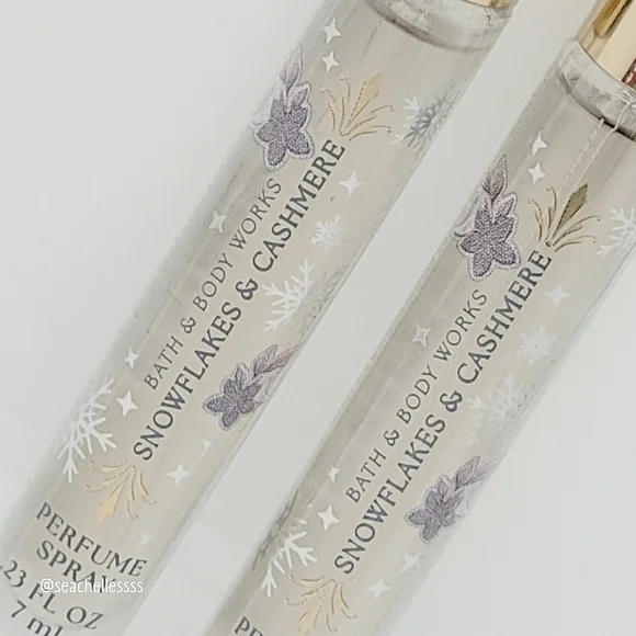 x 2 Bath & Body Works Snowflakes & Cashmere Perfume Spray Brand New - Picture 2 of 3